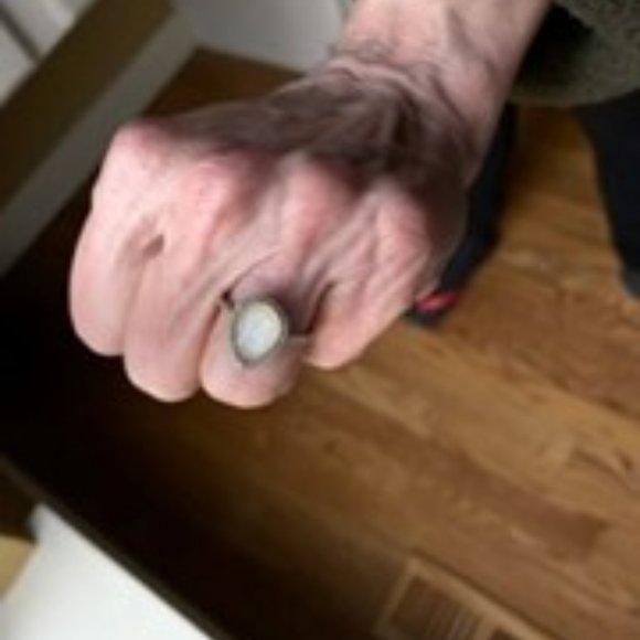 Jude Frances Pear Shaped Diamond and White Moonstone Ring - Picture 2 of 5